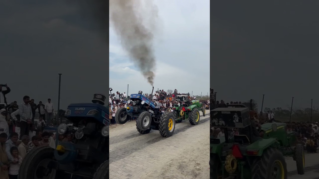 Johndeere5210 vs powertrac7000🚜🔥#tractor #tochan #video #viral #ytshorts #johndeere#powertrac