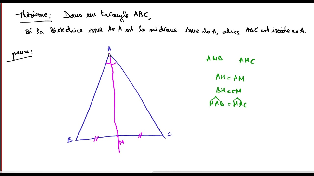 Triangle isocèle et droites remarquables
