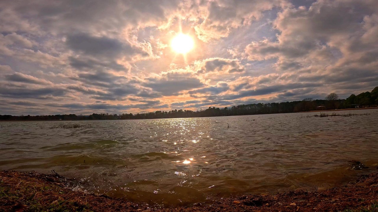 Sunlight in the Ripples | Golden Cloudy Lake Walk