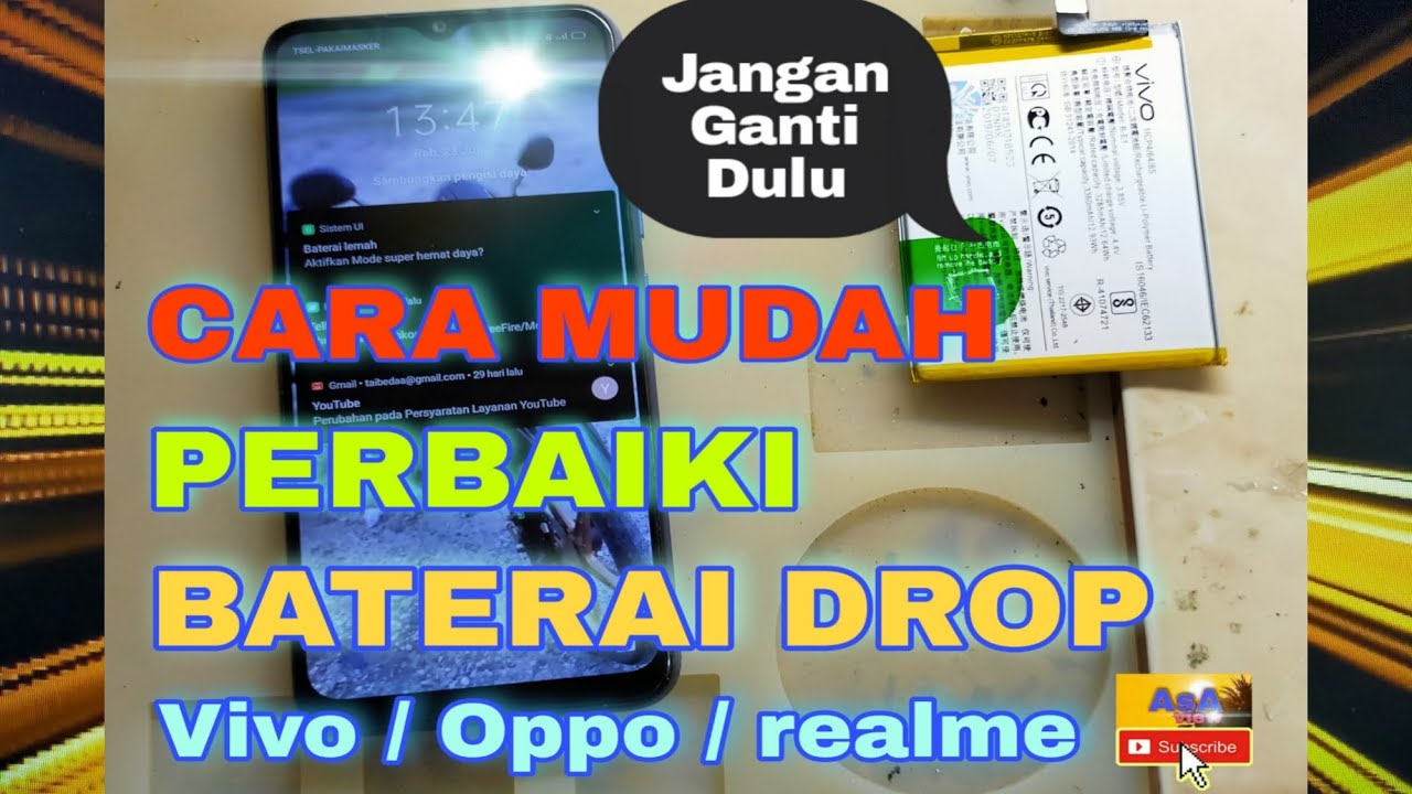cara menganalisa dan perbaiki baterai Vivo/ Oppo yang drop || cara baiki baterai hp rusak
