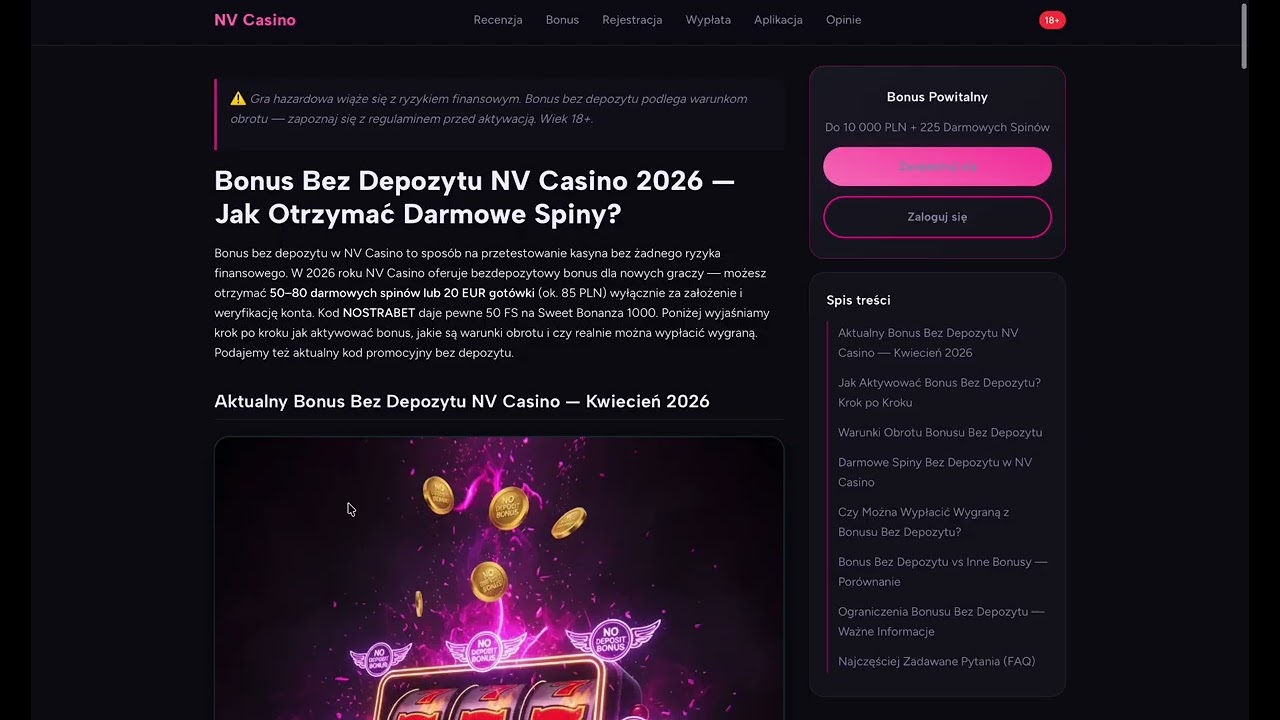 NV Casino Review 2026 | Bonus, Free Spins, Slots & Mobile Experience
