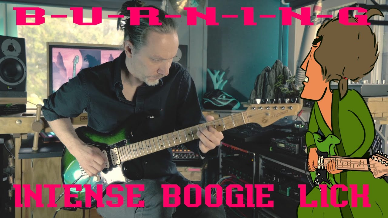 Burning intense shuffle boogie lick - Animated Licks of Mika Tyyskä E18