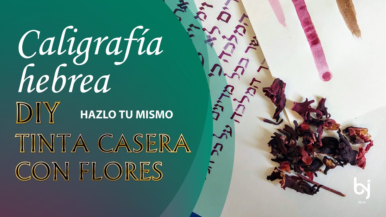 Caligrafía hebrea - Tinta casera para caligrafía hecha con flores de jamaica