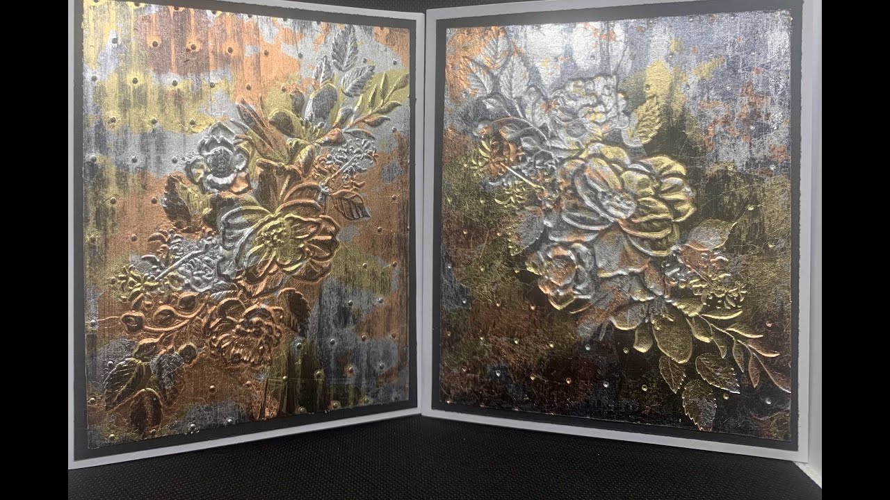 Using Gilding flakes with Couture Creations embossing folder and stayzon to make this elegant card