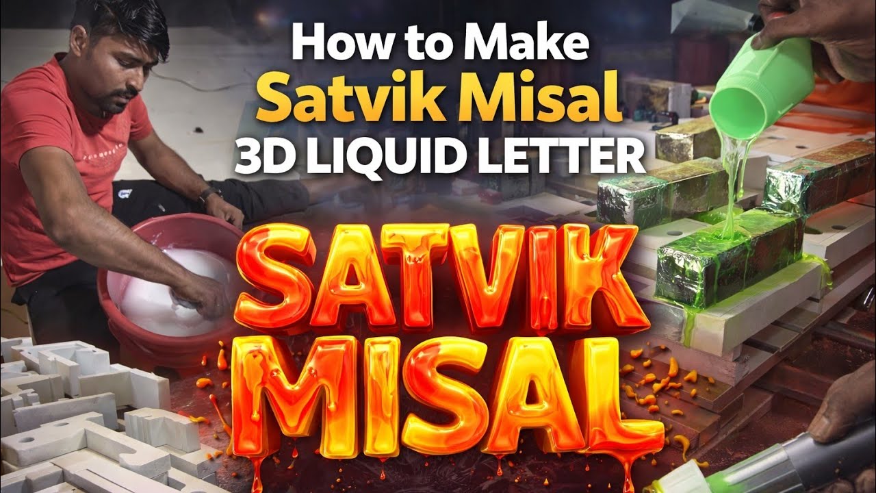 how to make satvik misal 3d liquid letter in cmt machine