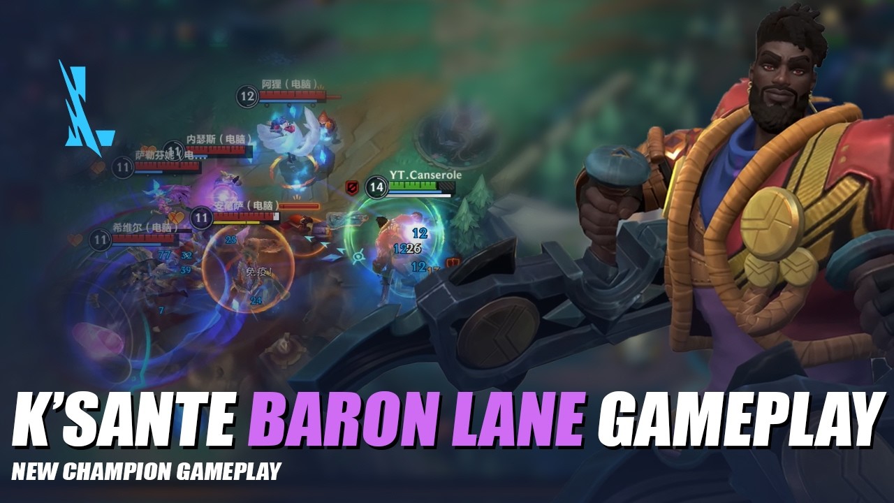 K'Sante Baron Lane Gameplay - Wild Rift