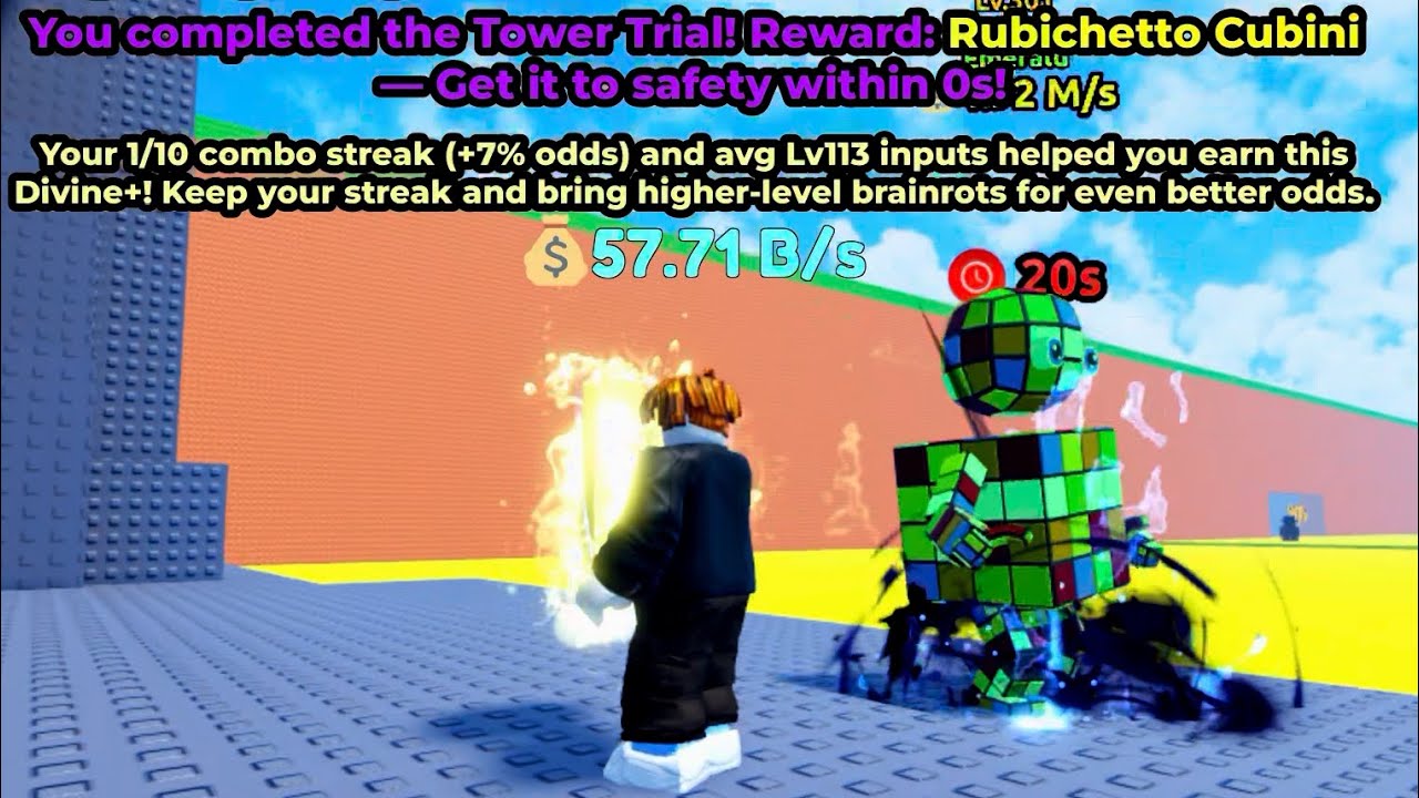 I Got The New DIVINE Brainrot From Tower Trial | Escape Tsunami For Brainrots | Roblox 