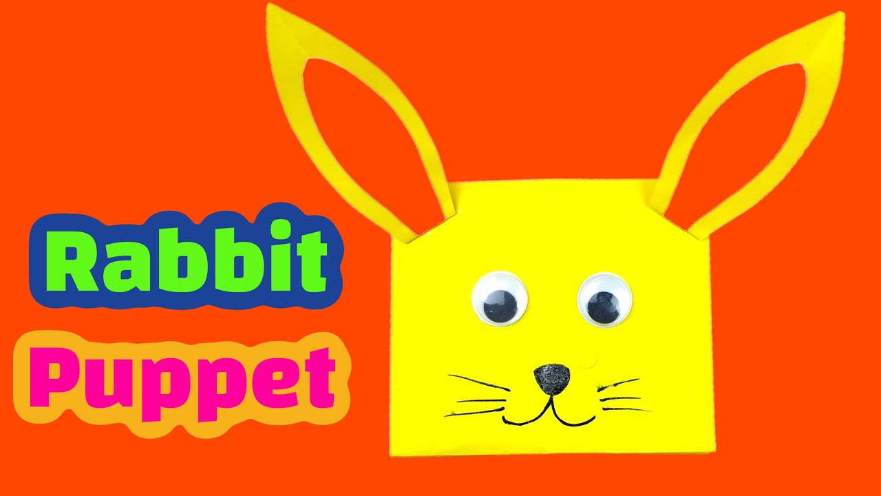 How to Make a Paper Rabbit Puppet, Hand Puppet, Animal Toy DIY Puppet, Paper craft Ideas for school
