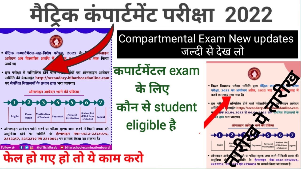 compartment exam 2022 bseb,matric inter compartment exam 2022,10th/12th compartmental exam 2022