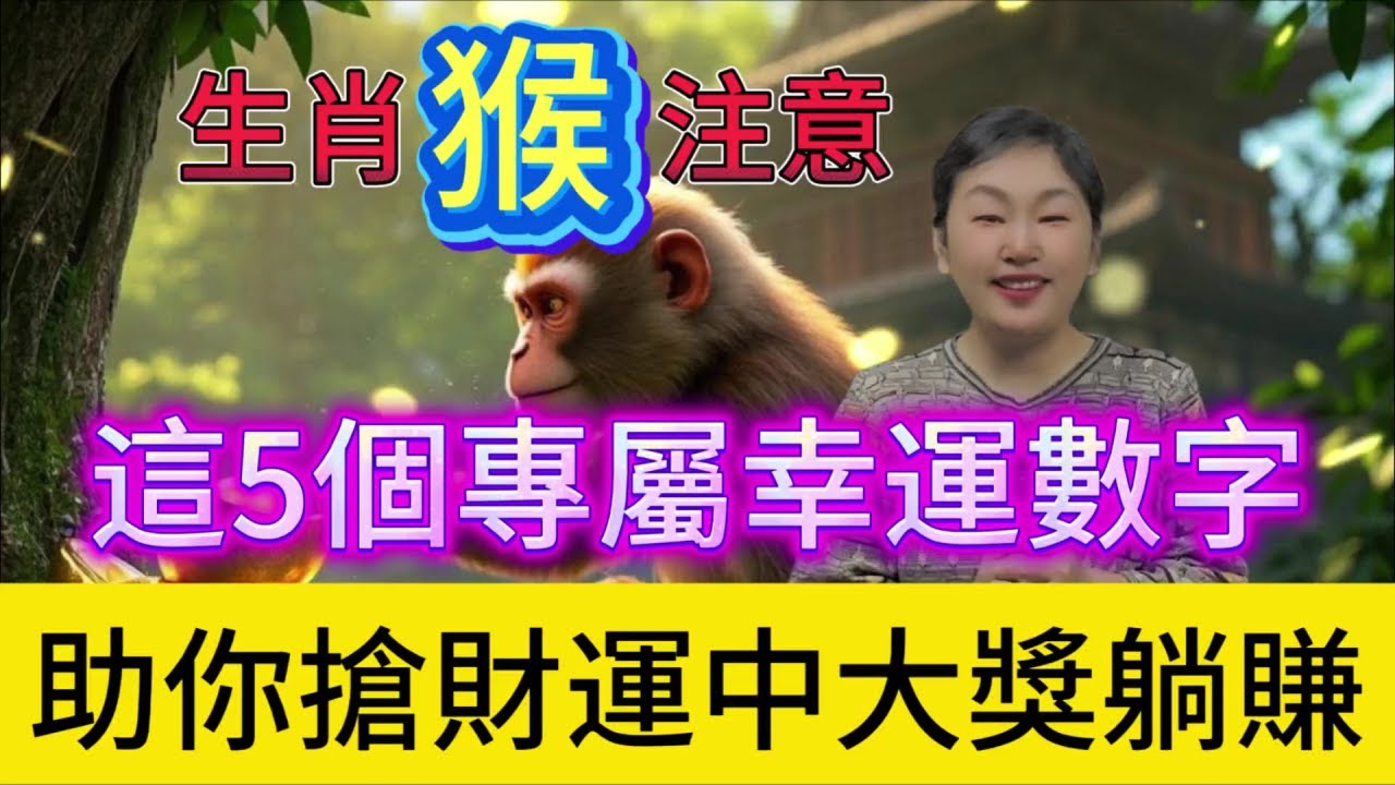 早知道早發財！生肖猴千萬別劃走！這5個專屬幸運數字，用好了助你搶財運、中大獎，意外之財擋不住，躺著也能賺大錢！