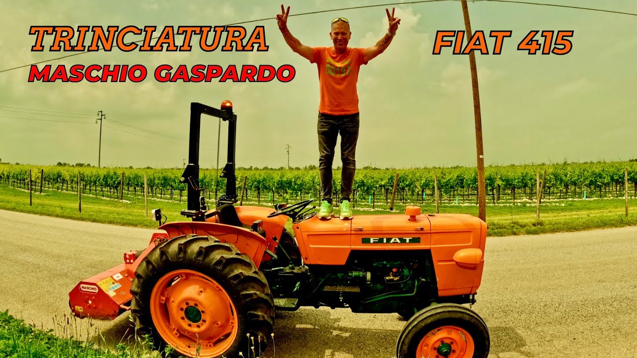 TRINCIATURA ERBA CON FIAT 415 e MASCHIO GASPARDO