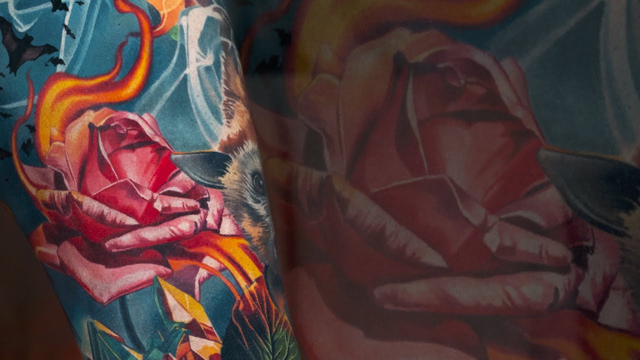Rose tattoo timelapse