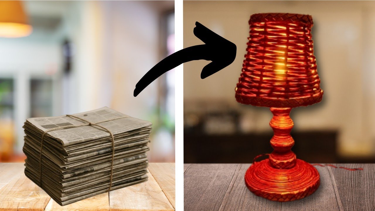 Study Lamp Making At Home | Study Lamp Kaise Banaen | How To Make Study Lamp At Home |Newspaper lamp