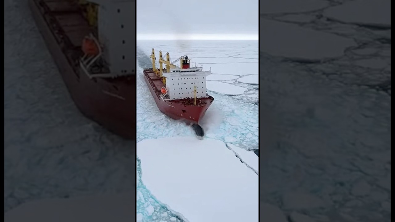 Watch This Massive Ship Smash Through Solid Arctic Ice