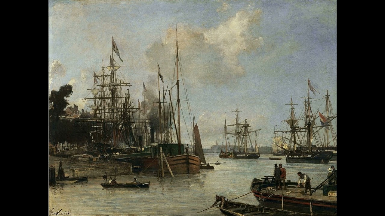 Johann Barthold Jongkind - Vista del puerto de Rotterdam