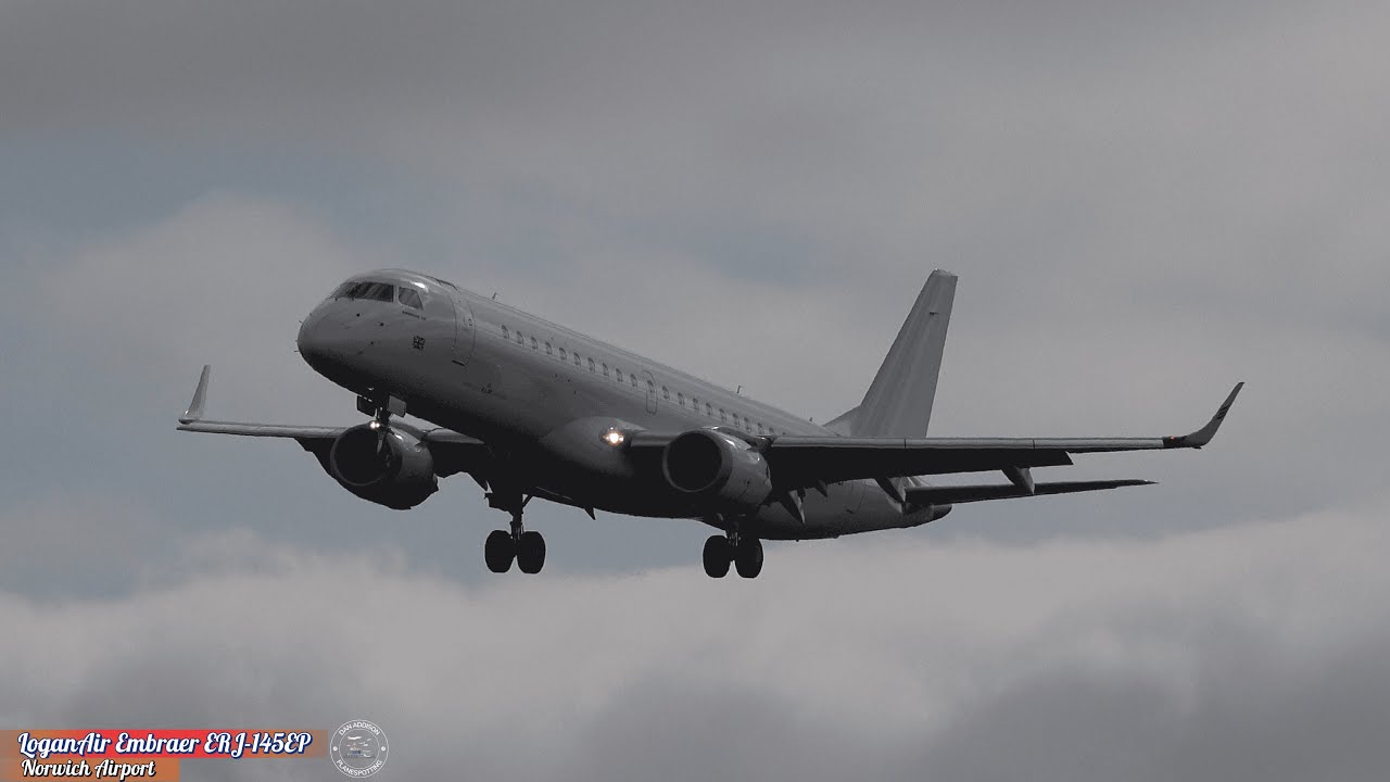 Embraer E190STD Landing & Departing Norwich Airport