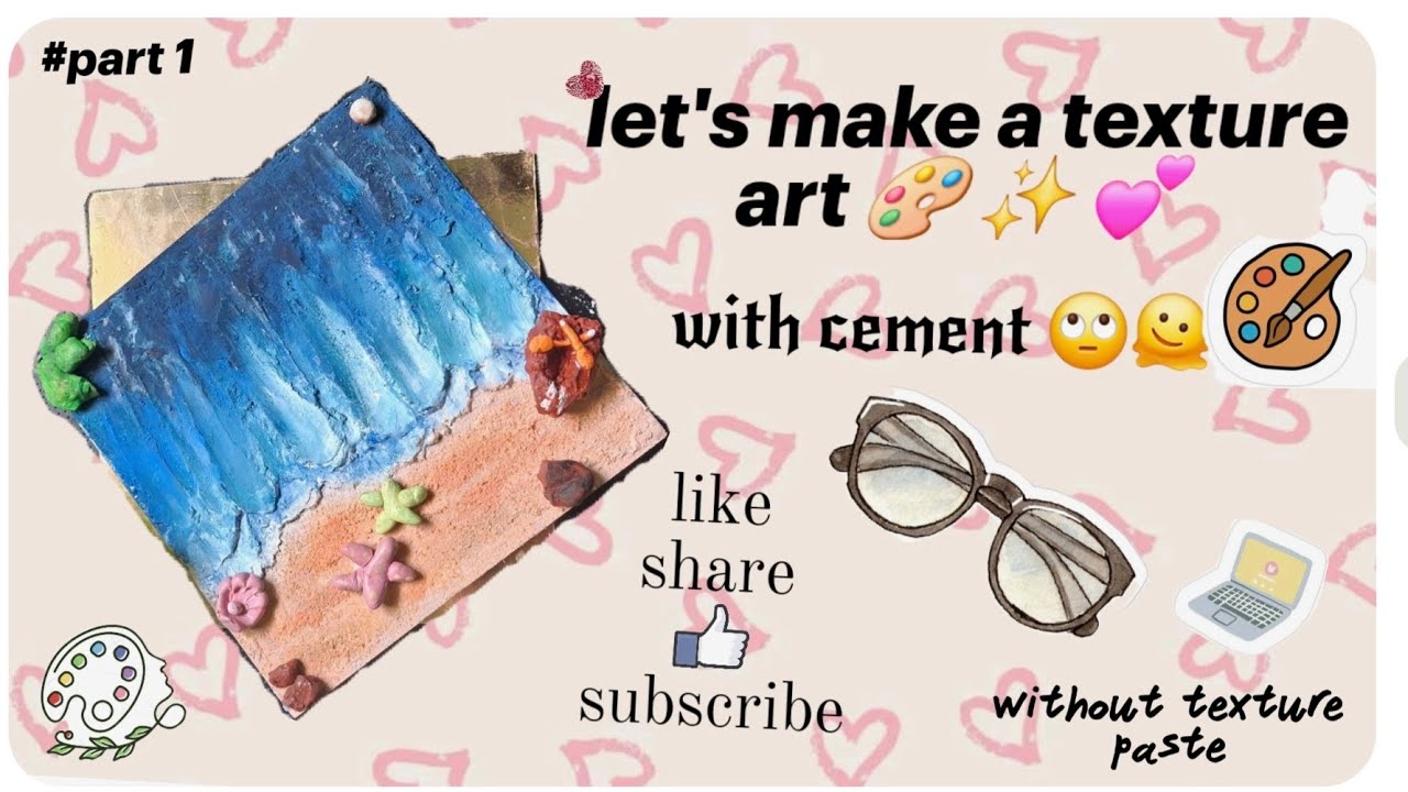 Let's make a beautiful beach ⛱️ texture art 🎨 with wall putti/cement 