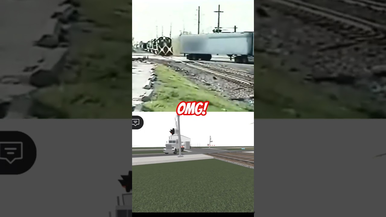 🙀 OMG! TRAIN HITS SEMI TRUCK COMPARE ROBLOX*04 😮 #roblox #traincrash #railfan