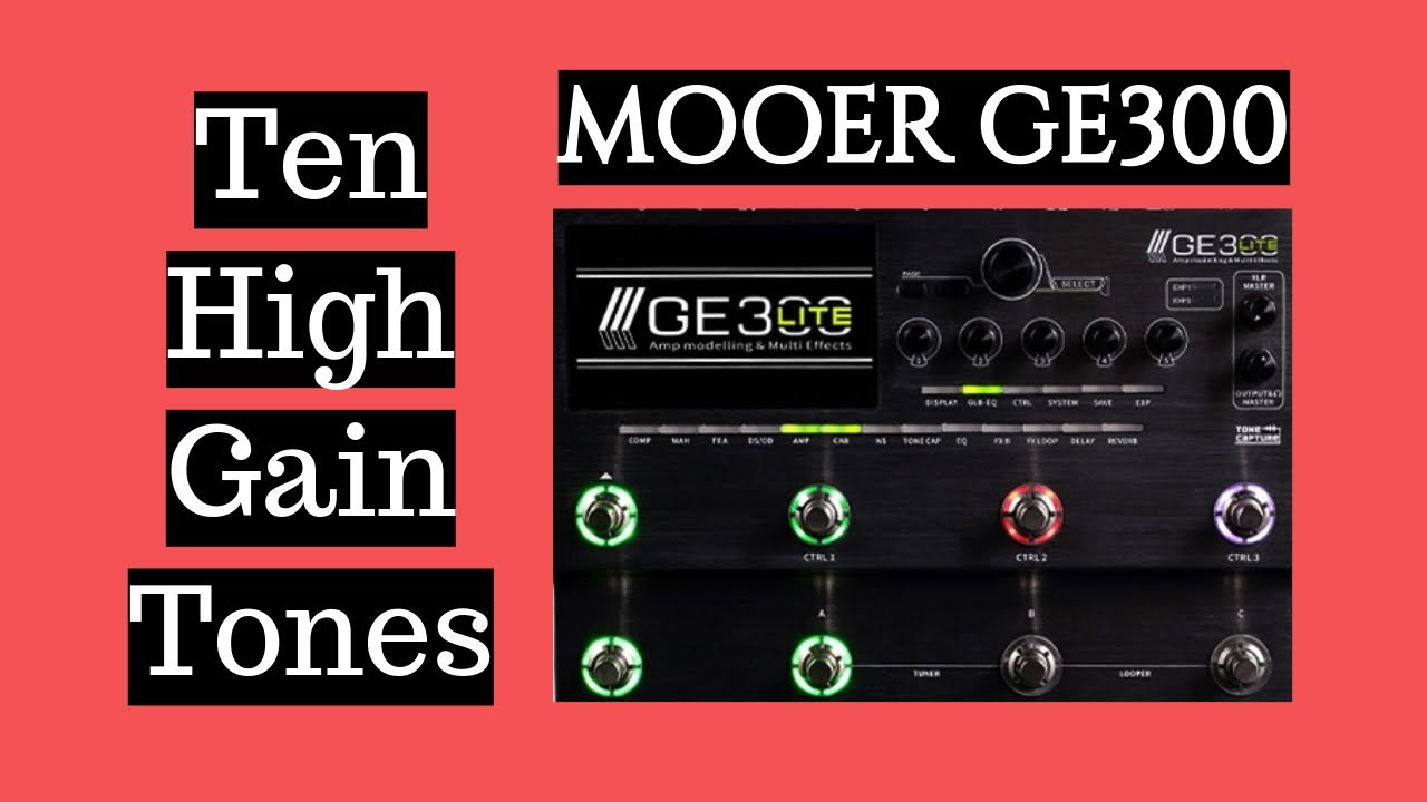 MOOER GE300 Lite High Gain Lead Tones - Direct Out & Mic'd Up Tones - Marshall, Mesa & EVH Amps!