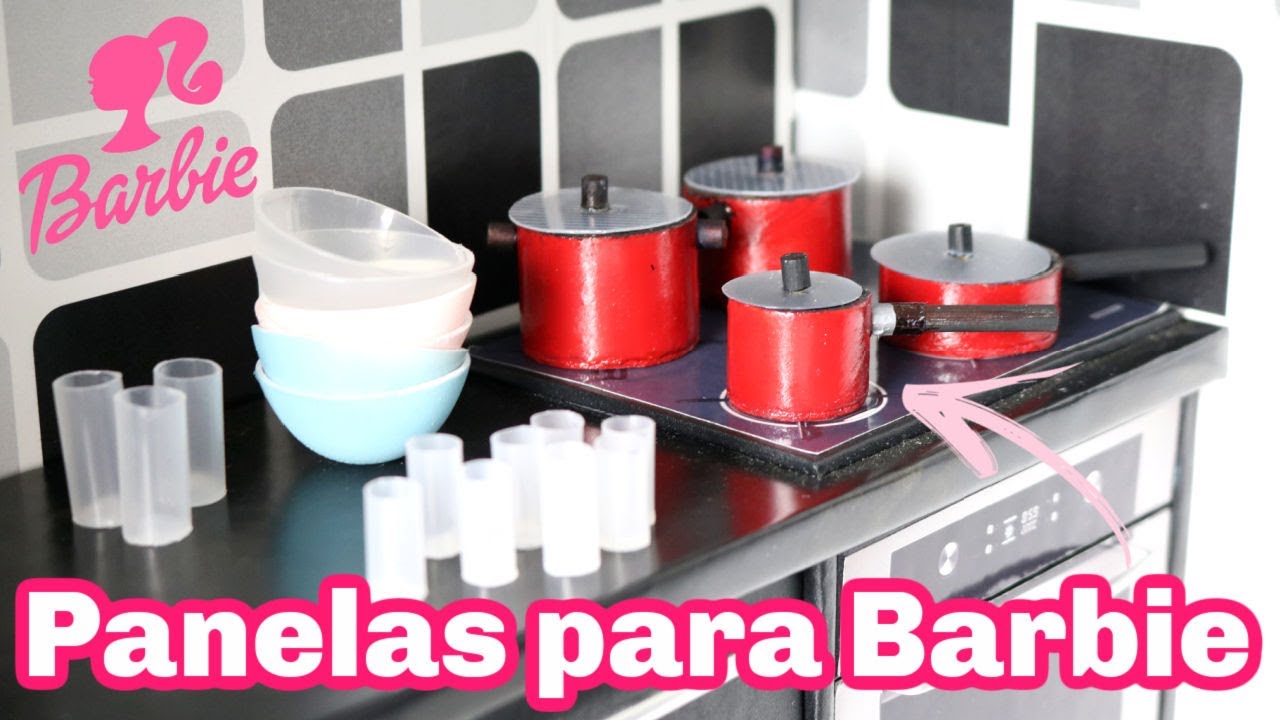 COMO FAZER PANELAS, COPOS E BOWLS PARA BARBIE | HOW TO MAKE POTS, CUPS AND BOWLS FOR BARBIE