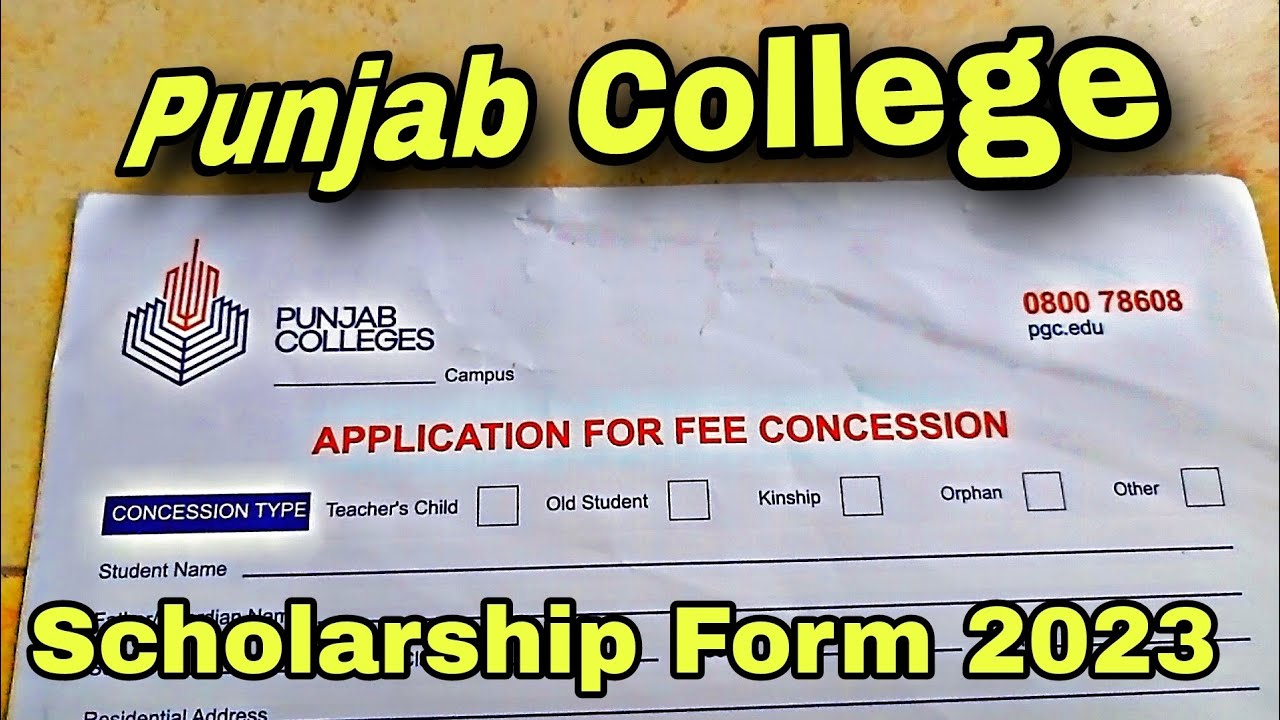 Punjab College Scholarships Form 2023 | How To Get Punjab College Scholarships | PGC Admissions 2023