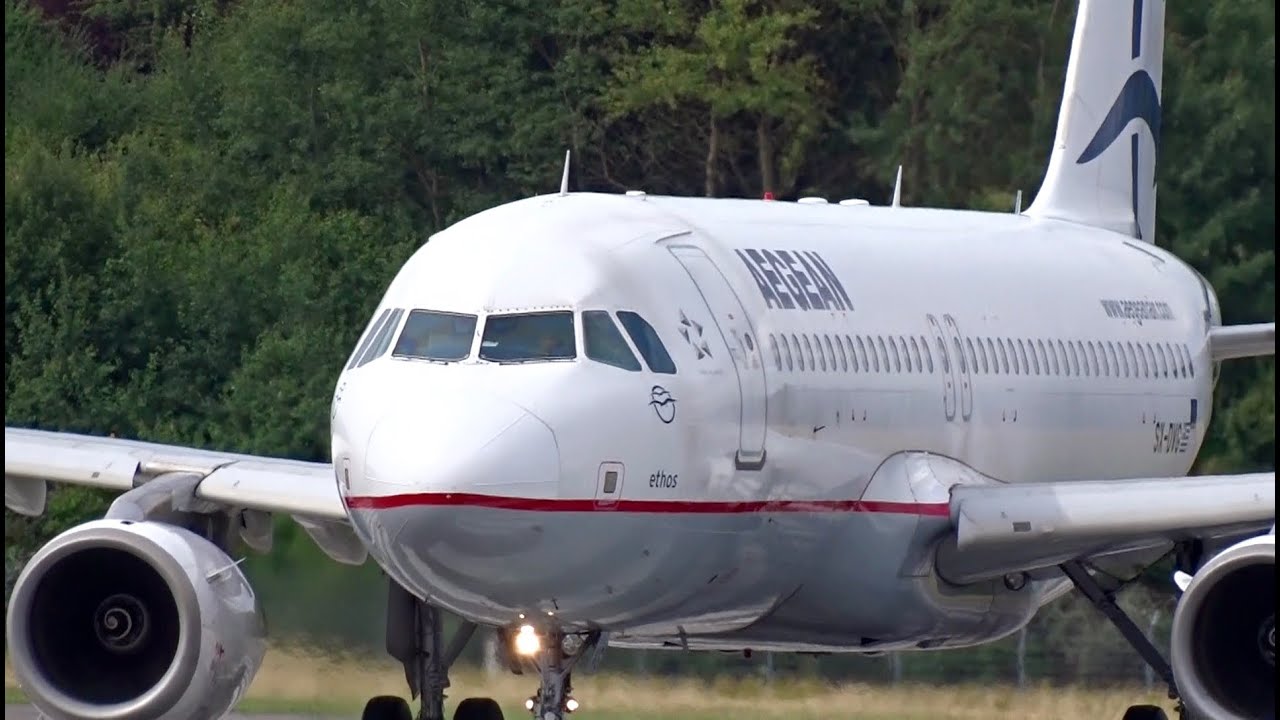 Aegean Airlines A320 | Pushback - Taxi - Close Up Departure at Luxembourg Airport