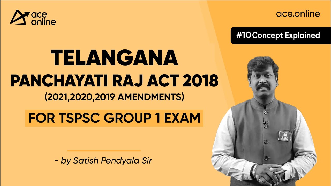 Telangana Panchayati Raj ACT 2018 | TSPSC GROUP 1 EXAM | ACE Online