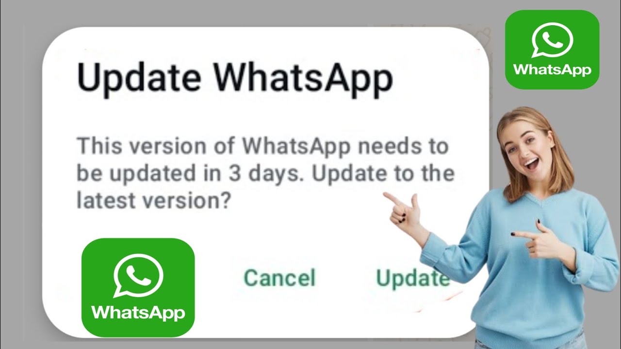 WhatsApp aktualisieren Diese Version von WhatsApp muss in 3 Tagen aktualisiert werden.
