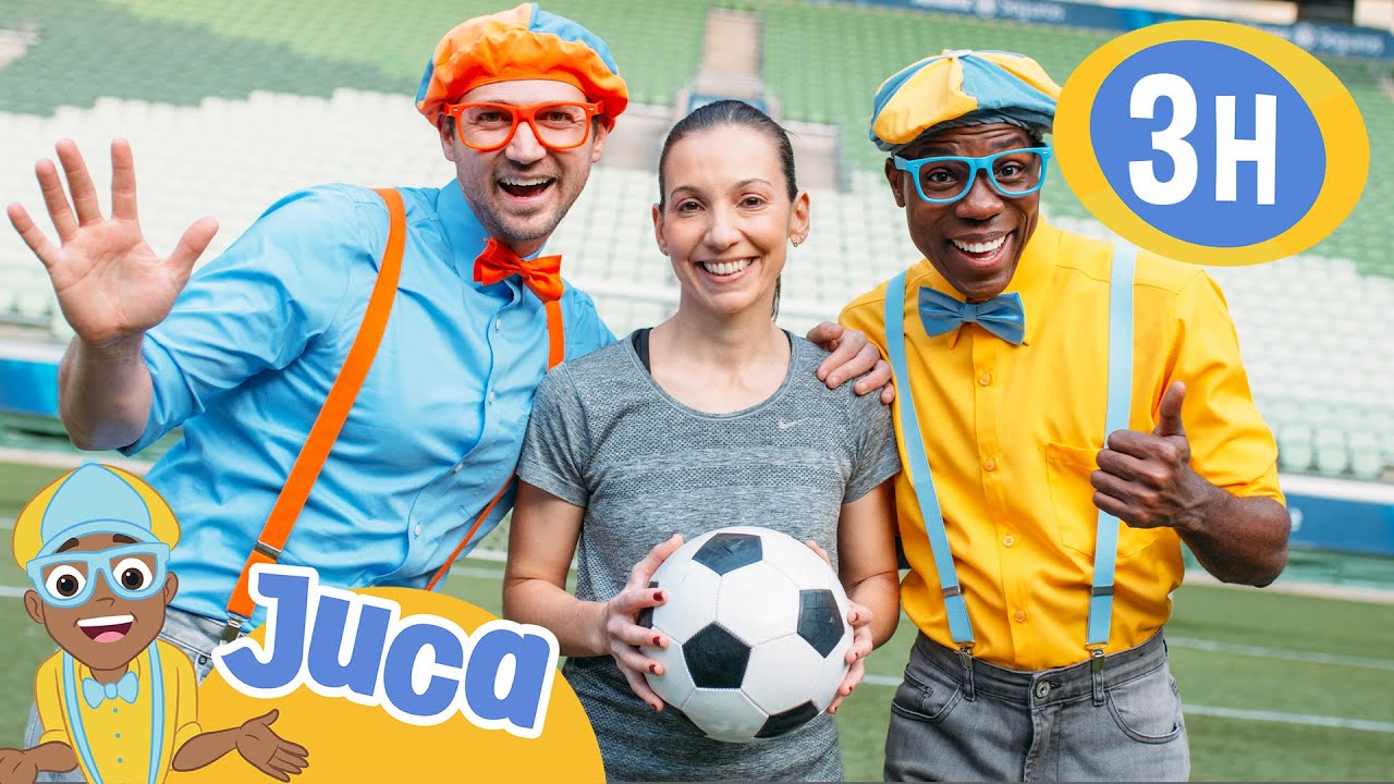 Juca e Blippi Aprendem a Jogar Futebol com a Dani! | 3 HORAS DO JUCA! | Futebol para Crianças