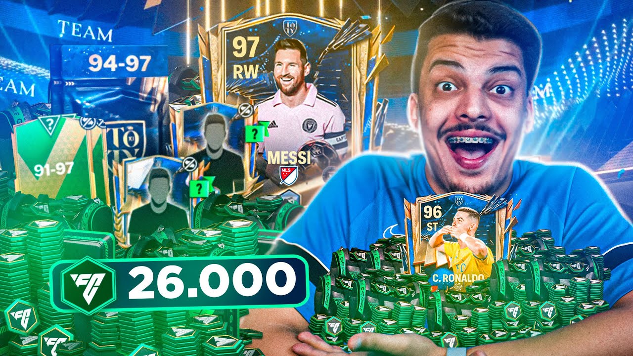 ABSURDO! 😲 GASTEI 8000 FC POINTS NOS MELHORES PACKS DO FC MOBILE 🤑