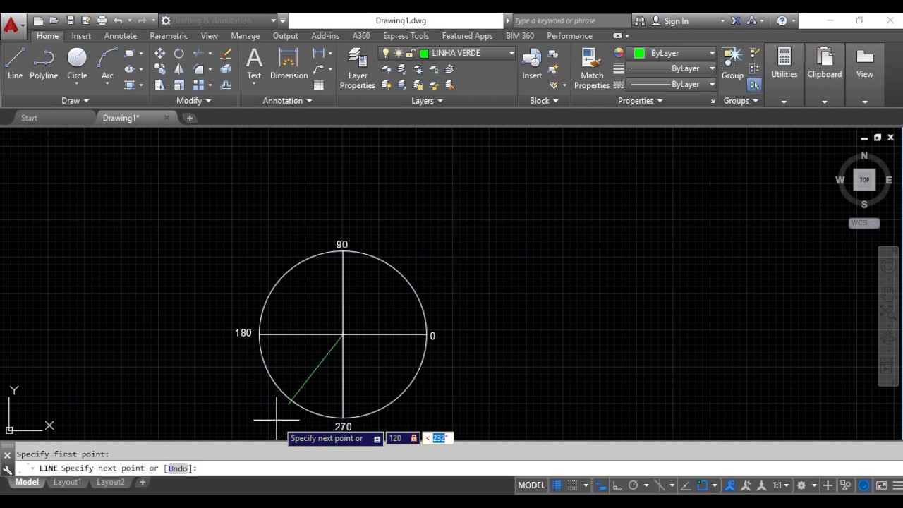 AutoCAD Expresso Aula 06 - Usando Ângulos - Coordenadas Polares