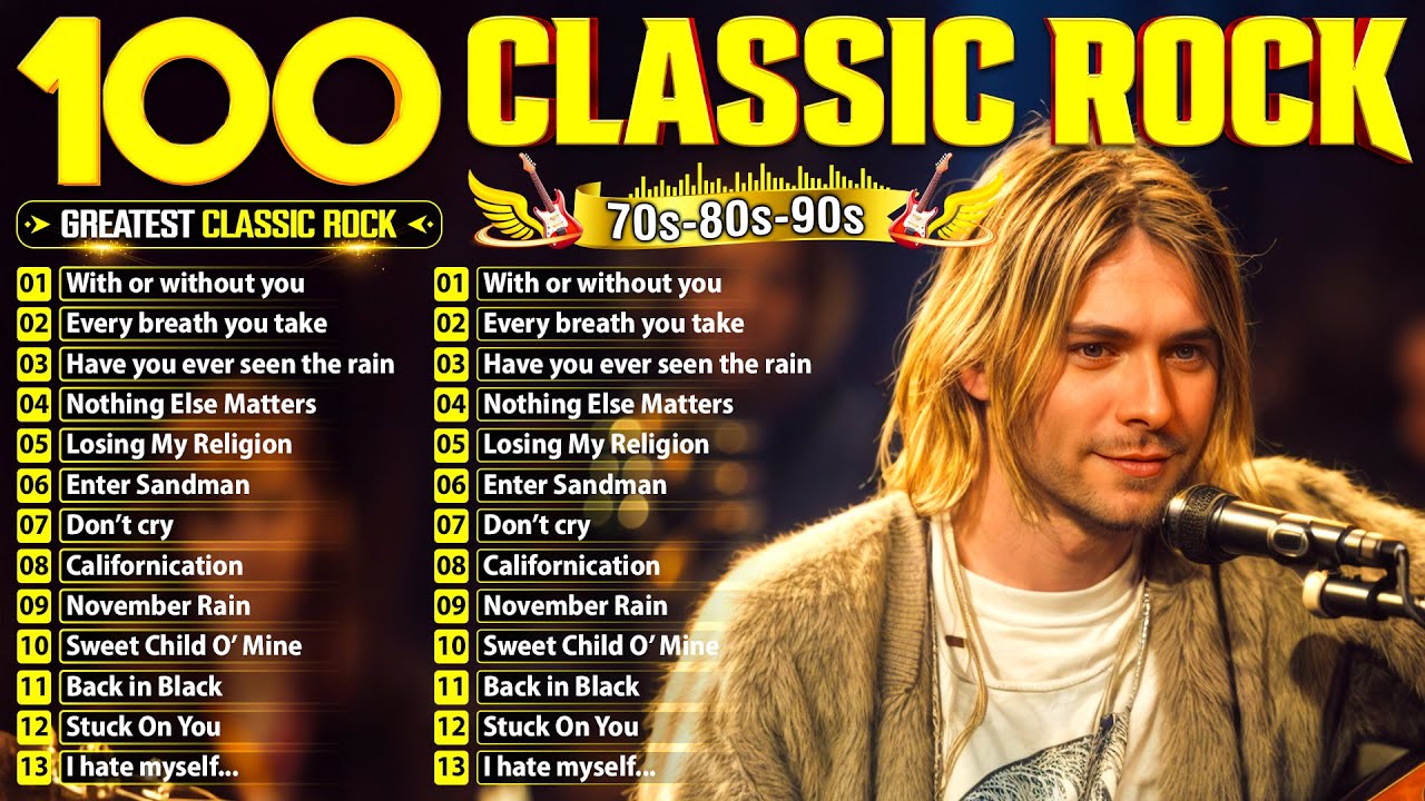 Classic Rock Songs 70s 80s 90s Full Album 🎶 Nirvana, Guns N' Roses, AC/DC, Bon Jovi, Metallica, U2