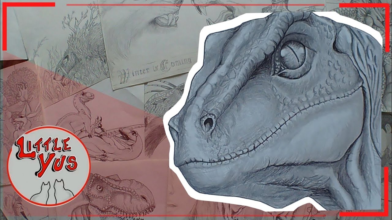 How to Draw a Velociraptor in Time-lapse | Charcoal Drawing by LittleYus