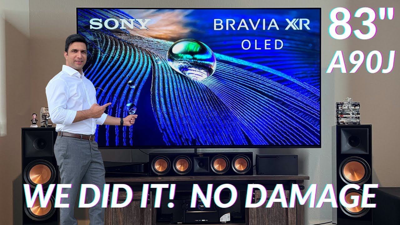 83" Sony Bravia XR A90J OLED TV Unboxing & Wall Mounting - XR83A90J