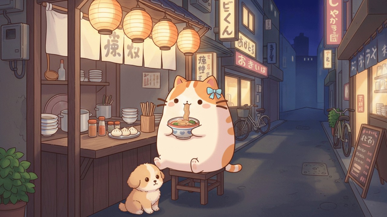 Catty's Aesthetic Spring Night 🌙 Lofi Beats for Study & Relax 🐾 Gentle Vibes To Unwind