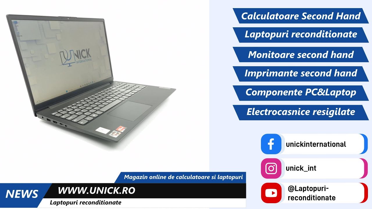 Laptop reconditionat configurabil Lenovo V15 G2 ALC, Ryzen 5, 16Gb DDR4, 512Gb SSD, 15.6