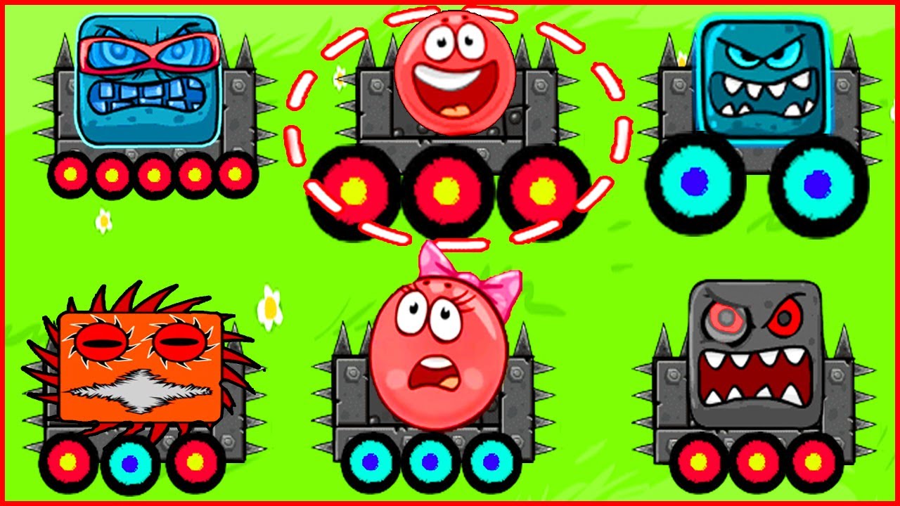 Competition in the game about the red ball 4. Animated battle.Баталия Красного шарика на арене
