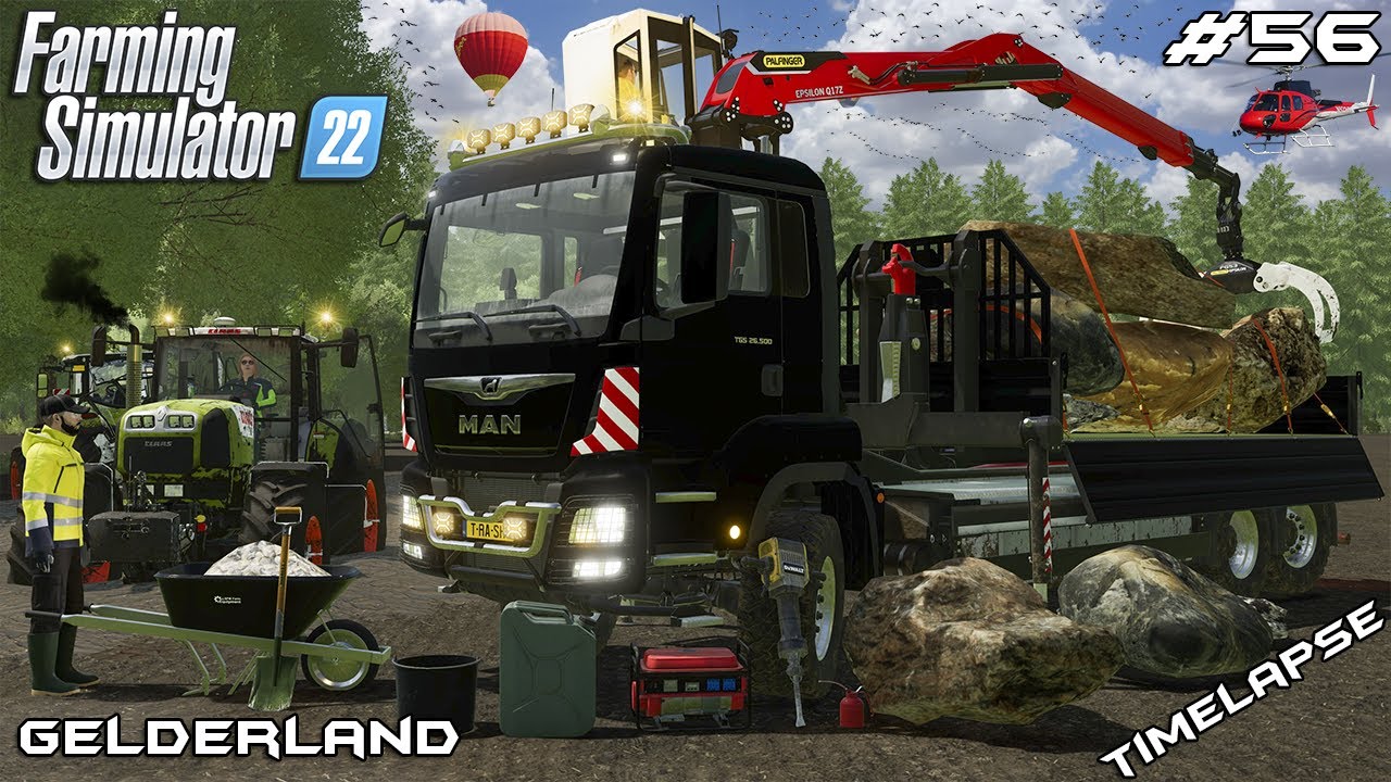 Removing GIANT ROCKS from MUDDY FIELD | Animals on Gelderland | Farming Simulator 22 | Episode 56