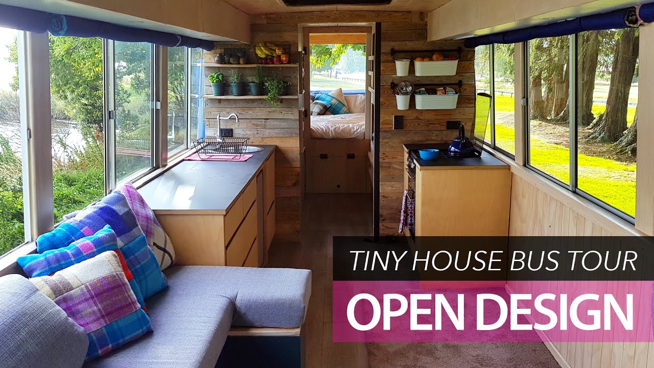 School bus conversion small home | tour | Off-grid family tiny house