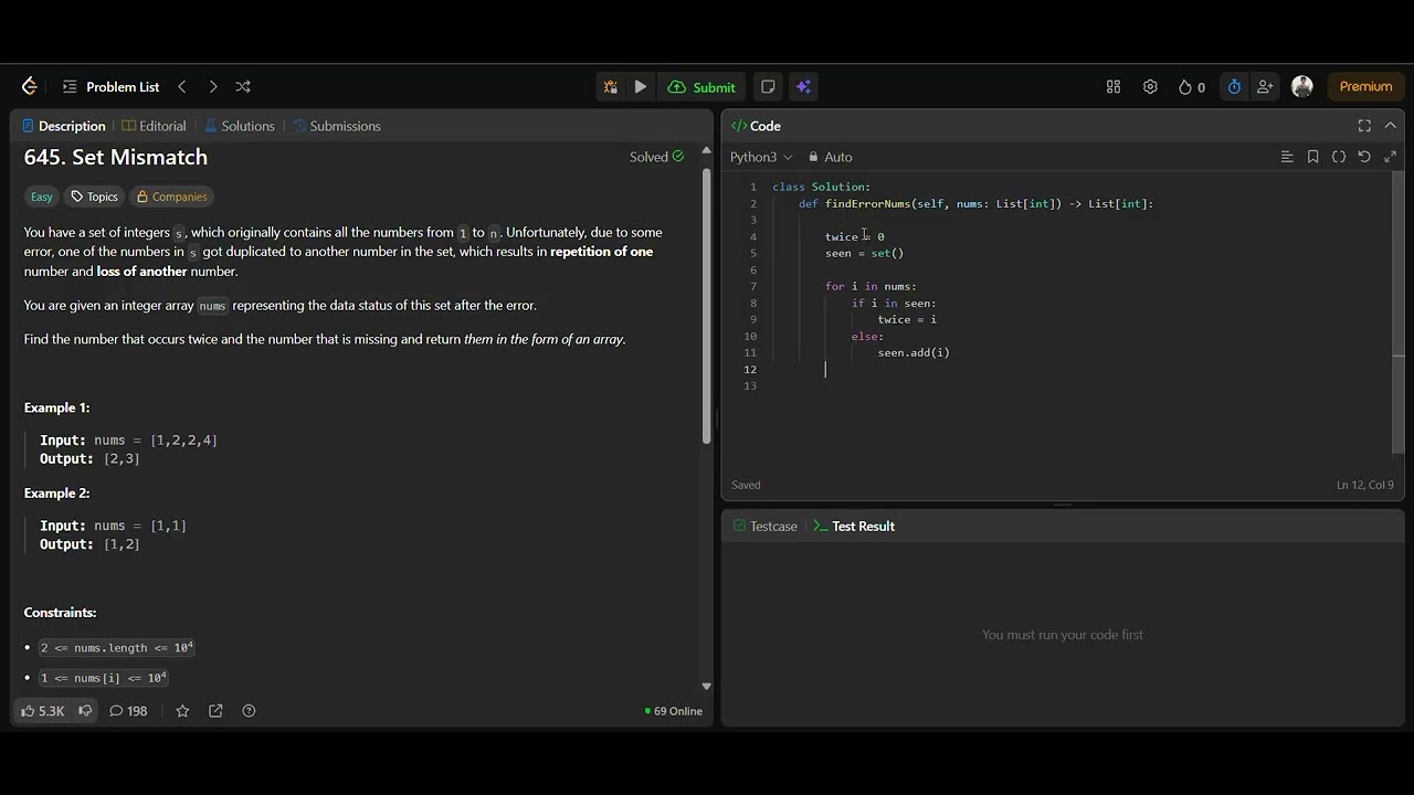 Set Mismatch Explained | LeetCode 645 |  DSA in Python | Day 12 | 56/1000