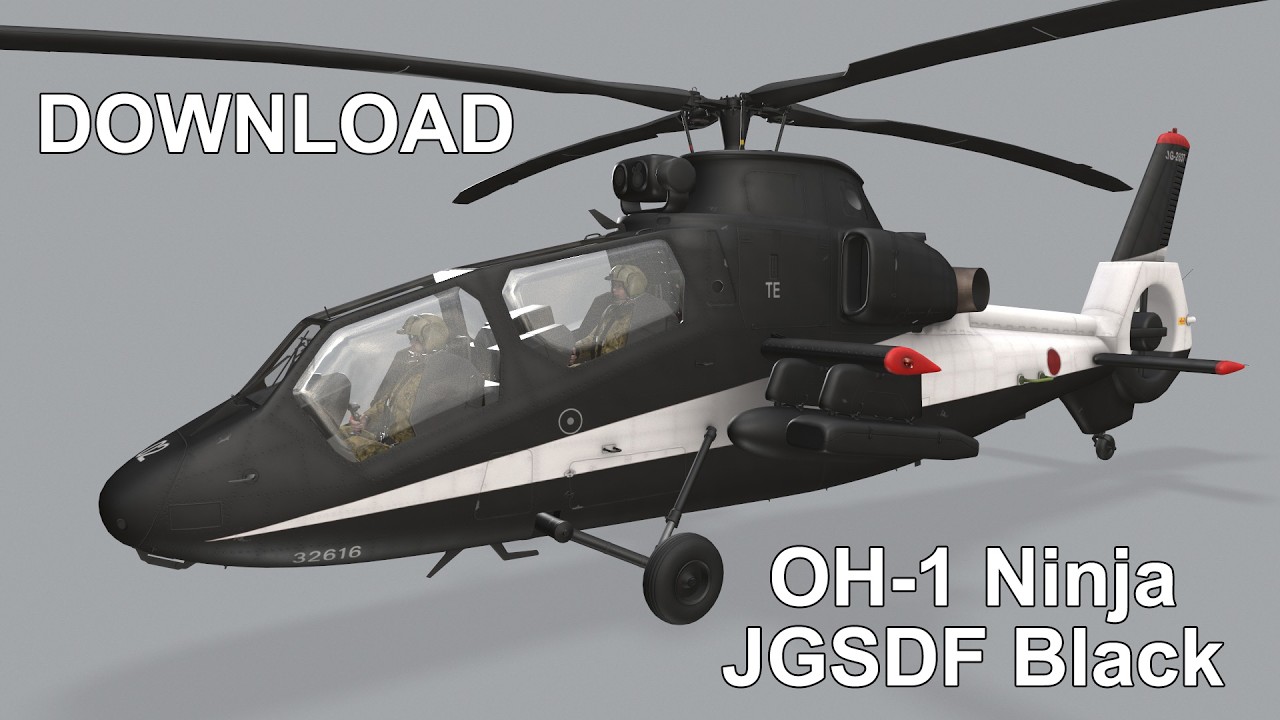 Helicopter OH-1 Ninja JGSDF Black 3D Model (445)