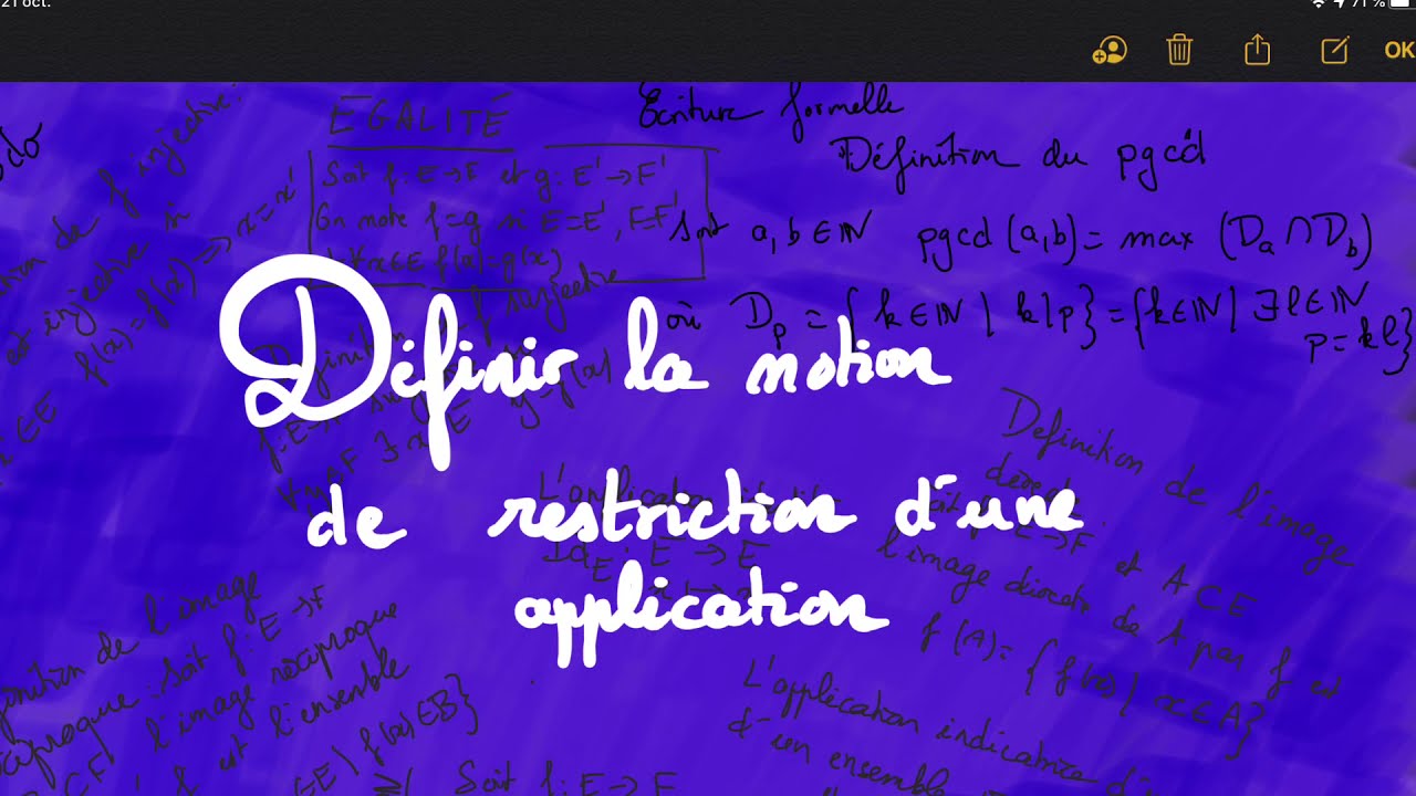 Chapitre 2 - Notion - restriction