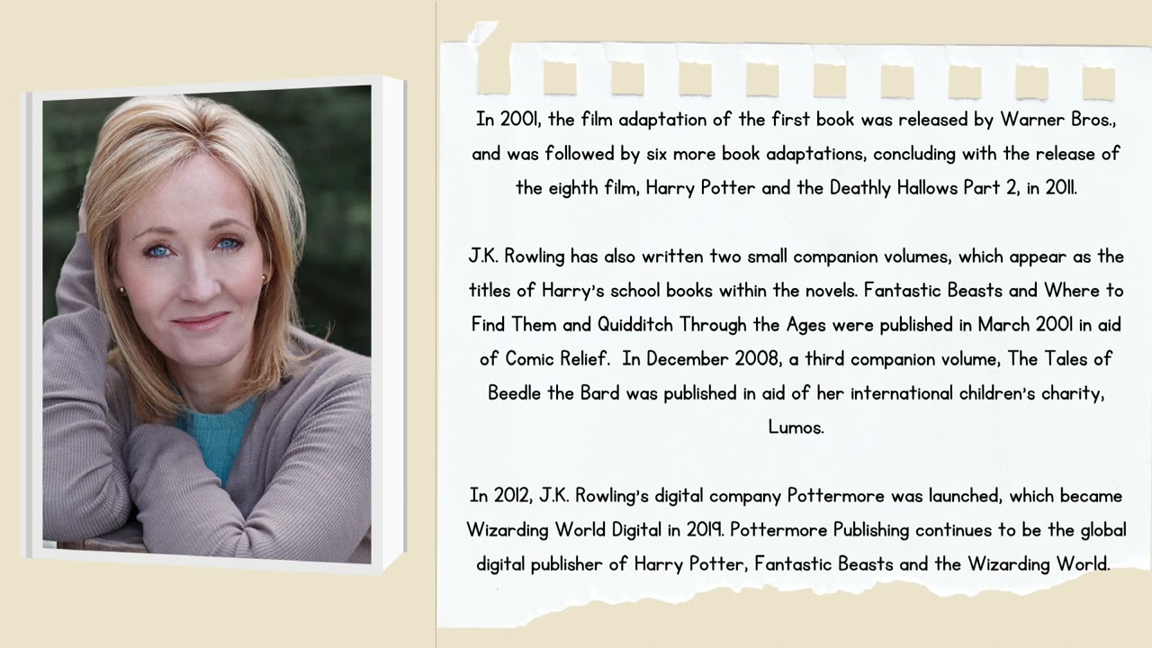 La vida de Joanne Kathleen Rowling (Autora de Harry Potter)