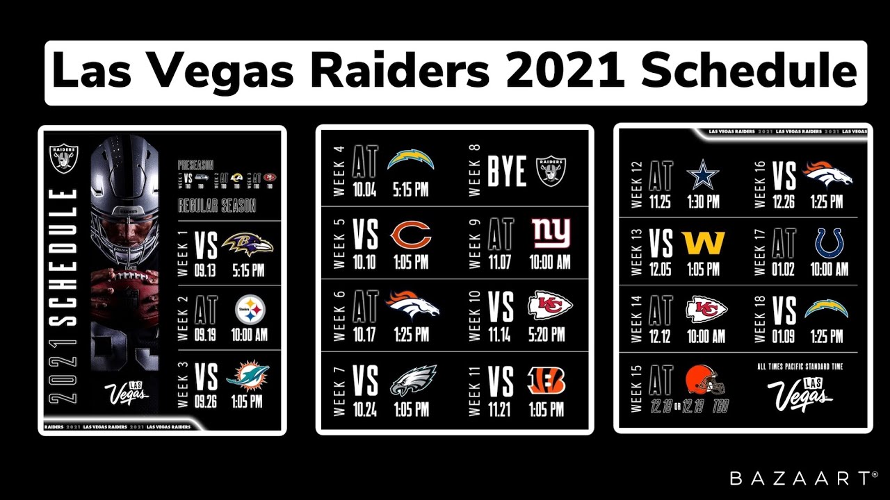 Las Vegas Raiders 2021 Schedule