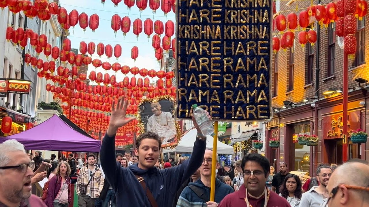 British TV star Bobby Brazier joins London Harinama - 25.5.24