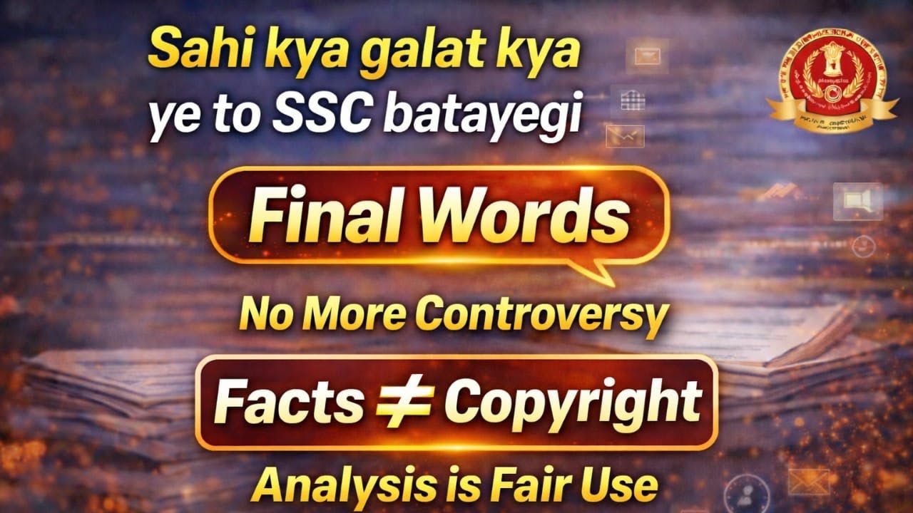 SSC CGL 2025 | Computer BONUS Final Words | Facts ≠ Copyright | No More Controversy