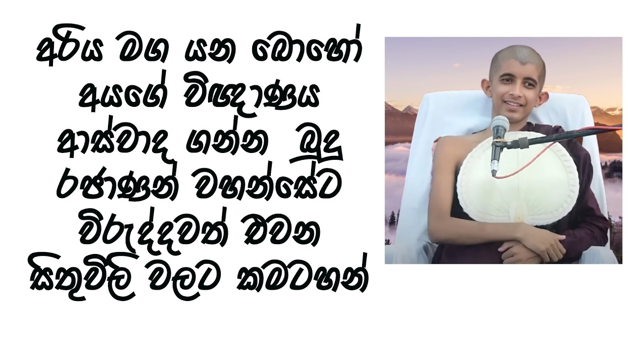 අරිය මග යන බොහෝ අයගේ විඥාණය ආස්වාද ගන්න  බුදු රජාණන් වහන්සේට විරුද්දවත් එවන සිතුවිලි වලට කමටහන්