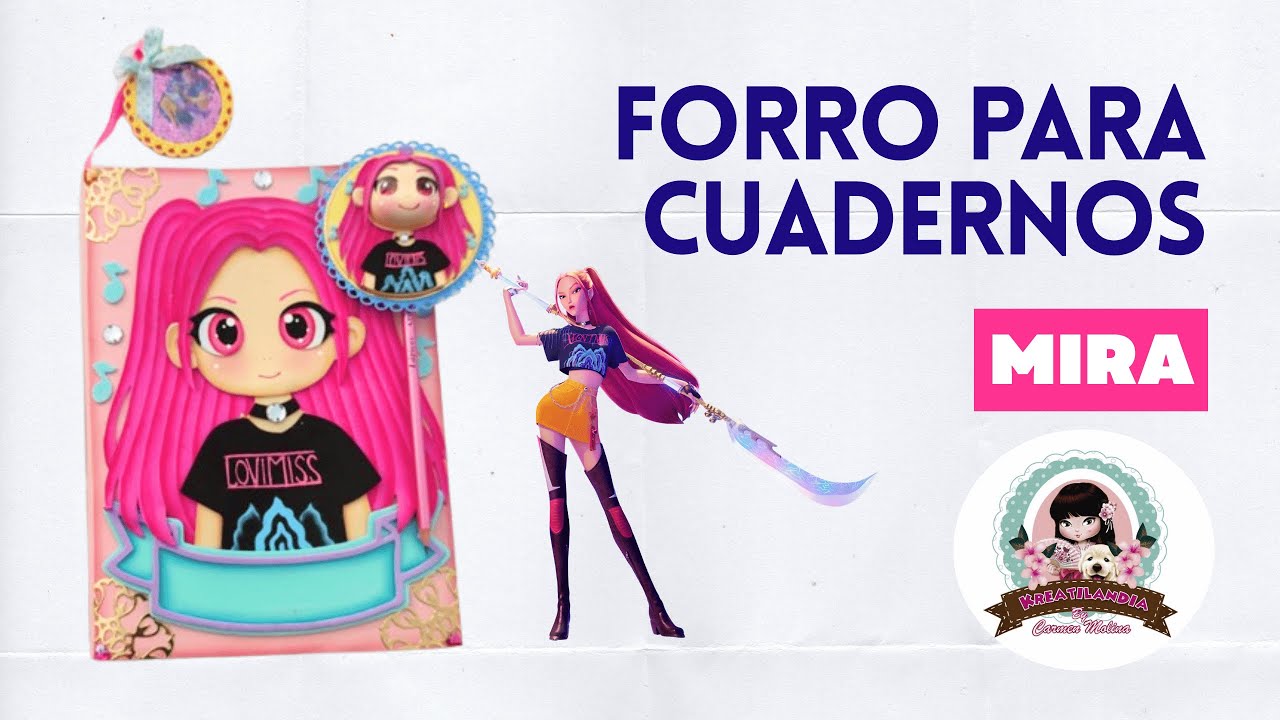Aprende a Hacer Forro de Cuaderno de Foami de Mira - Huntrix Demon K-Pop