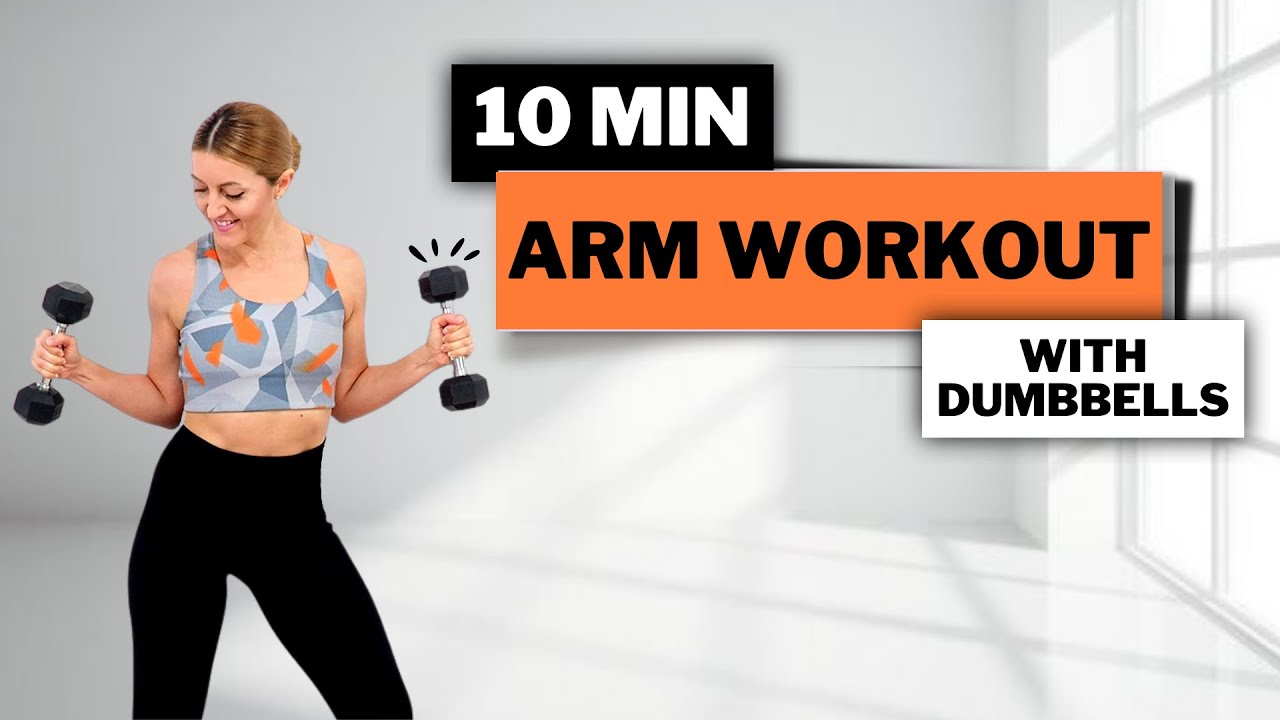 🔥10 min STANDING ARM WORKOUT - with Dumbbells🔥Biceps | Triceps | Shoulders🔥No Pushups🔥