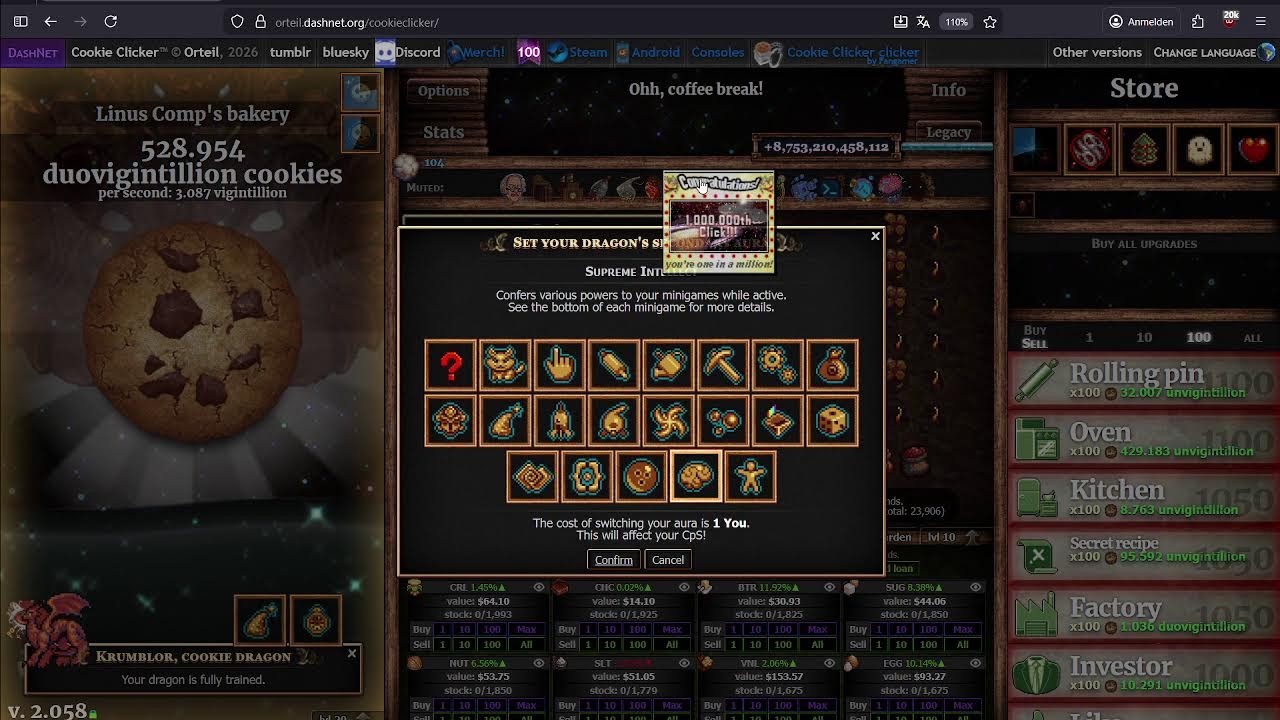 Cookie Clicker Comp Grail attempts